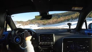 Alpine A110 track test on board (ESC off, drift on wet and dry)