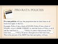 Pro Rata Insurance Formula