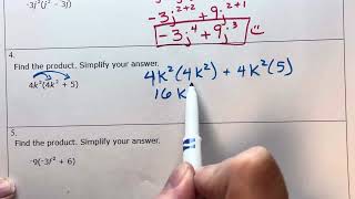 Multiply a Polynomial by a Monomial (Example 4)