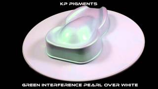 KP Pigments Green Interference Pearl over a white PlastiDip Base