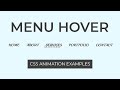 Pure CSS Menu Hover Effect | CSS Hover Animation