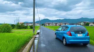 Japan Walk in Countryside small town | Rain Walking Tour in Izumo city, Shimane | Summer 2021