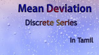 Mean Deviation Continuous Series in Tamil