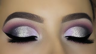 Purple Silver Glam Cut Crease Tutorial