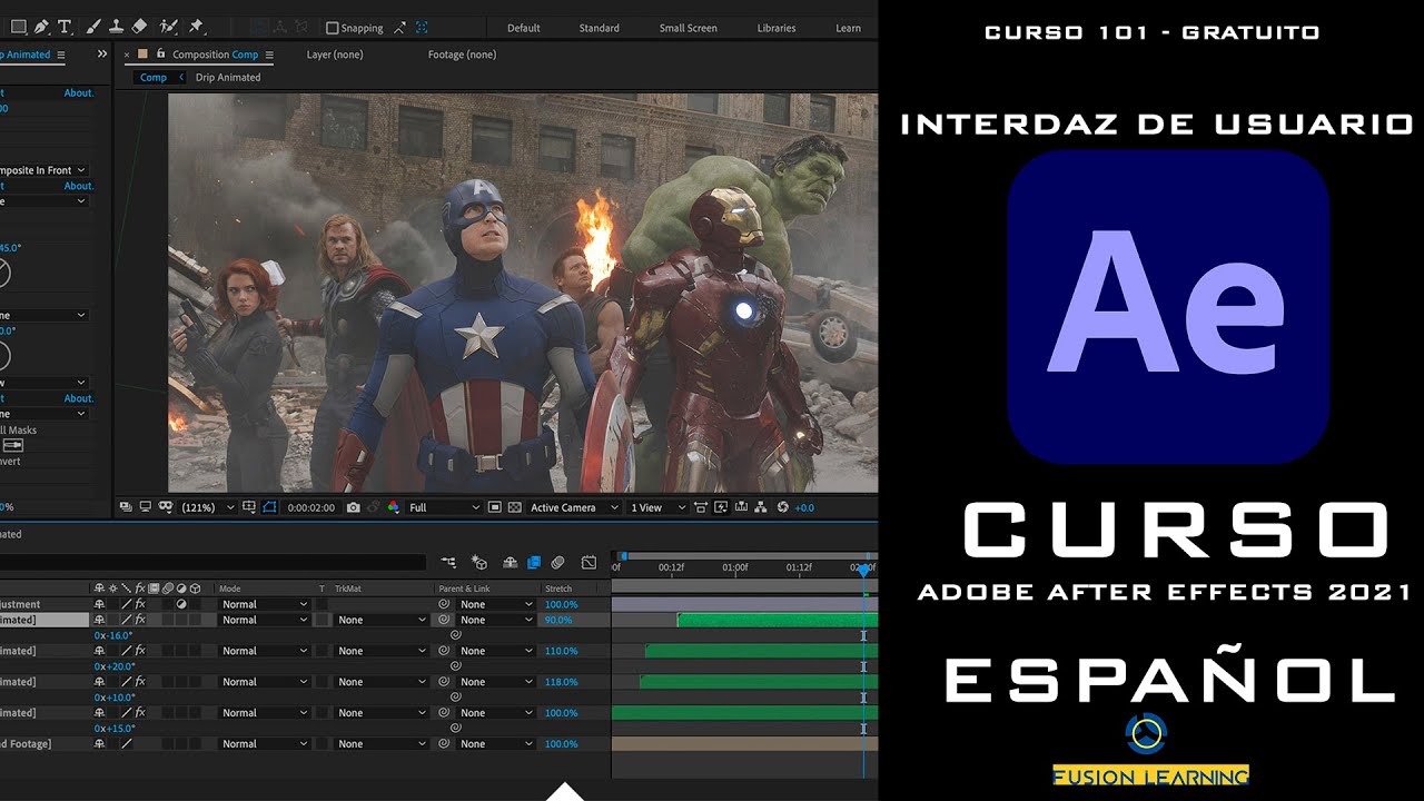 CURSO DE ADOBE AFTER EFFECTS CC 2021 EN ESPAÑOL #01 - INTERFAZ DE ...