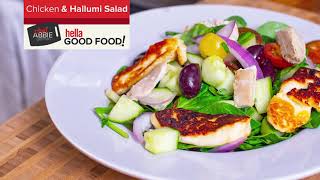 BEST Pan-Fried Halloumi and Chicken Salad with Homemade Dressing