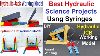 hydraulic science projects with syringes (car lift, jcb & jack) | DIY pandit