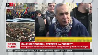 CĂLIN GEORGESCU, PREZENT LA PROTEST. Știri B1TV_22 feb. 2025