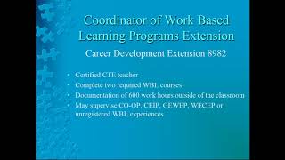 Work Based Learning Experiences - What Works for Your Students