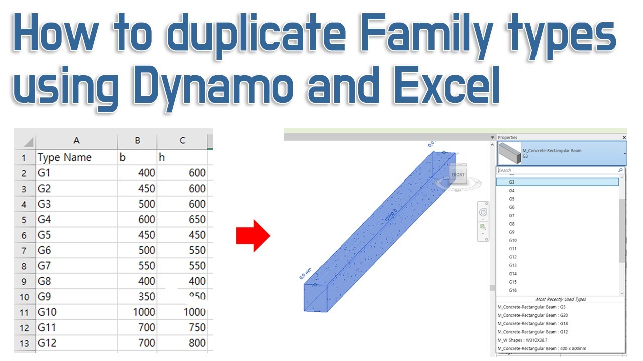 How To Duplicate Multiple Family Types Using Dynamo And Excel | Revit ...