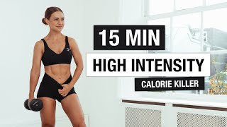 15 Min FULL BODY Cardio Follow Along Workout - with weight