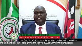 Vice Chancellors address : Online Orientation and Registration 2020/2021 cohort