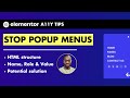 Stop using Popup Menus in Elementor