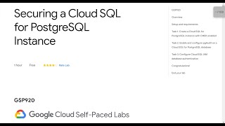 Securing a Cloud SQL for PostgreSQL Instance Qwiklab