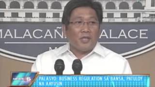 [News@6] Palasyo: Business regulation sa bansa, patuloy na aayusin || Oct. 30, '13