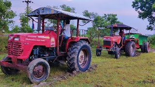 Mahindra 595 di tractor pulling shakthiman 35 tractor with trolley | Mahindra tractor power - CFV