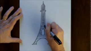 Drawing Lesson How to Draw the Eiffel Tower Easy Simple Drawing Tutorial Paris France