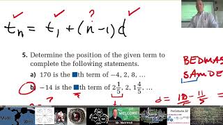 PC 20 1.1 #1-7 ARITHMETIC SEQUENCES Homework