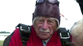 WWII veteran goes skydiving for 96th birthday