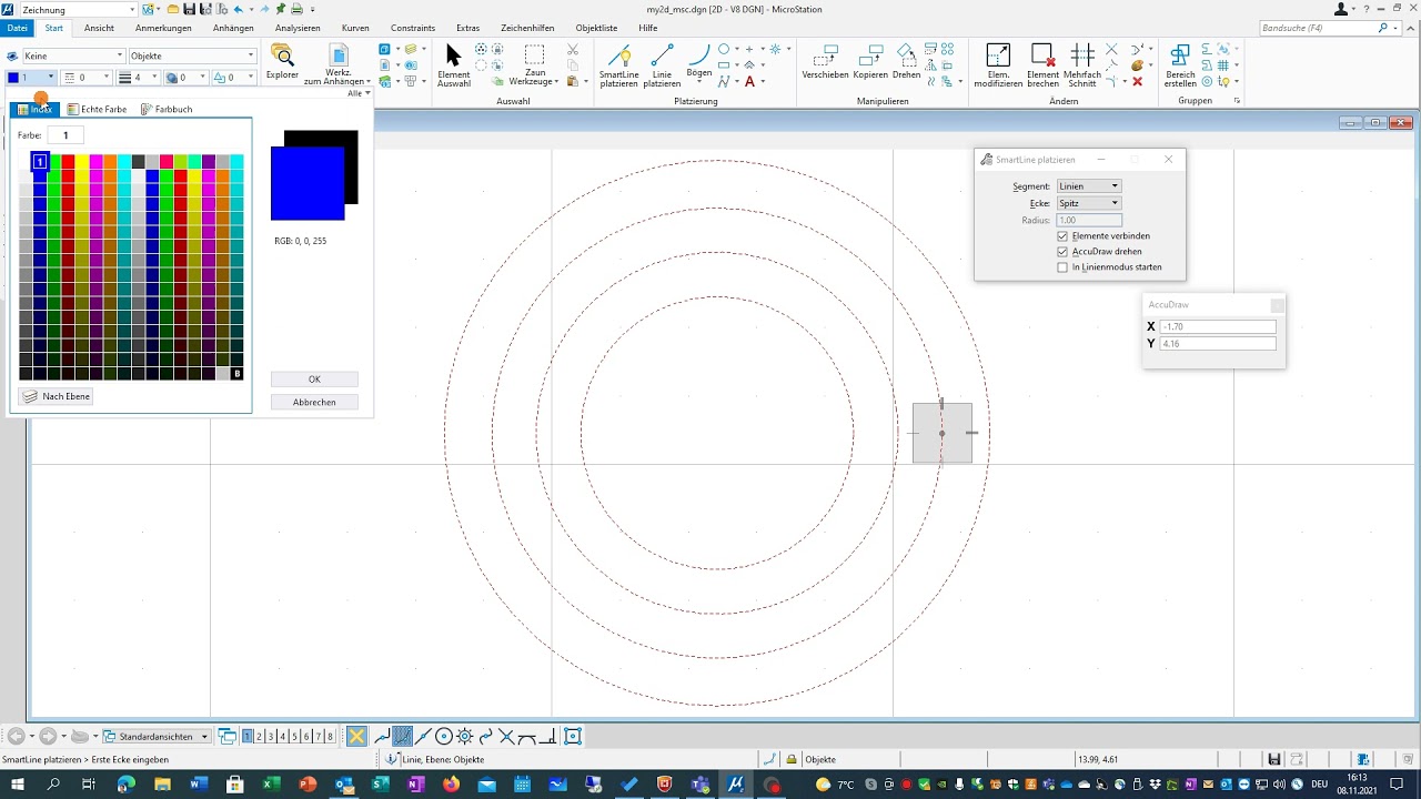 Microstation 2d Konstruieren Youtube