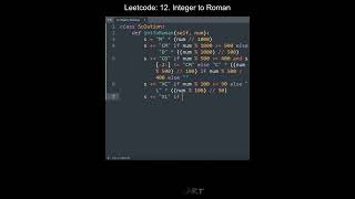 Leetcode 12. Integer to Roman in Python | Python Leetcode | Python Coding Tutorial | Interview