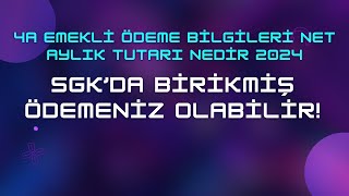 4a Emekli Ödeme Bilgileri Net Aylık Tutarı Nedir 2025 \u0026 Birikmiş Ödemeniz Olabilir