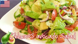 How to make Avocado Salad || Cucumber Tomato Avocado Salad Recipe || Healthy Avocado Salad