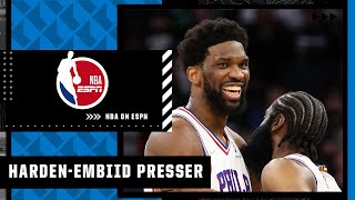 Joel Embiid and James Harden's first press conference together | NBA on ESPN