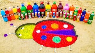 EXPERIMENT: How to make Rainbow Ladybug with Orbeez, Big Pepsi, Coca Cola vs Mentos & Popular Sodas