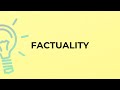 What is the meaning of the word FACTUALITY?