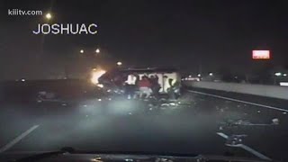 Dash cam video shows rescue after crash