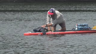 NH man is paddleboarding the entire Kennebec River