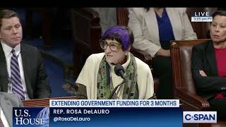 Congresswoman Rosa DeLauro's Closing Remarks on the Continuing Resolution