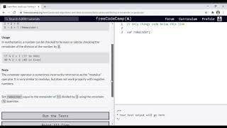 18 - Learn Basic JavaScript Finding a Remainder in JavaScript