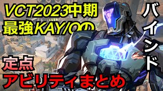 VCT2023中期KAY/Oの定点アビリティまとめ【KAY/O】【バインド】【valorant】