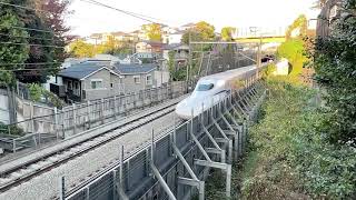 Super slow video using iPhone12 ,arrived N700S new bullet train in Yokohama.