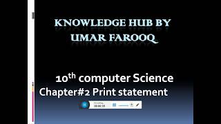 10th class chapter#2 Print statement in BASIC ch#2 | Output | Input/Output statement in BASIC