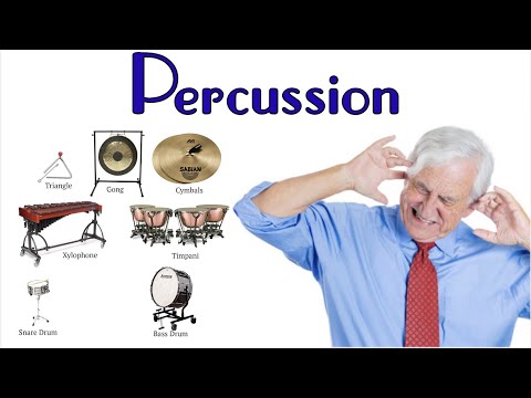 What instruments are in the percussion section?