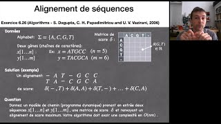 Modèles de chemins (Programmation dynamique): Exercice d'alignement de séquences de nucléotides