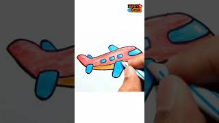 Airplane | How to Draw and Color Airplanes easily for kids | #shorts
