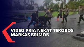 Video Detik-detik Pria Nekat Terobos Markas Brimob Polda Sultra