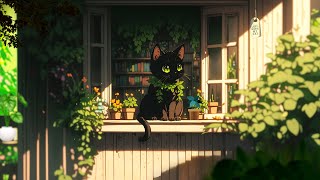 Lofi With My Cat || A Day in the Life of a Cat ☘️🐈‍⬛ lofi hip hop radio 📚 beats to relax/study to