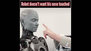 Creepy or cool? Robot gets angry when you touch his nose