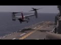 USMC MV-22 Osprey Tiltrotors Take-Off From USS Bonhomme Richard