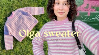 Knitting the Olga Sweater by PetiteKnit | My First Knitting Vlog (sub)