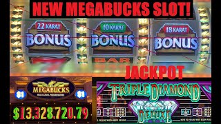 AWESOME NEW MEGABUCKS SLOT! 24 KARAT MEGABUCKS + TRIPLE DIAMOND DELUXE SLOT PLAY! 3 REEL SLOTS!