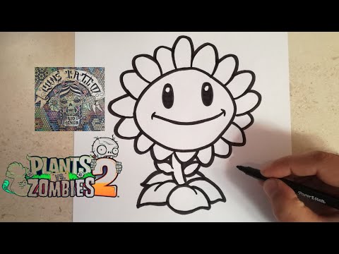 COMO DIBUJAR AL GIRASOL - PLANTAS VS ZOMBIES 2 / how to draw sunflower -  plants vs zombies 2