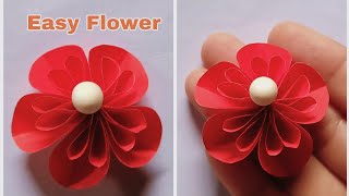 How to make Paper flowers||Easy and Beautiful paper flower|#paperflower#easycraft#shorts