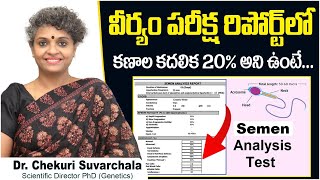 వీర్యం పరీక్ష రిపోర్ట్ లో|| Observations After Sperm Test || Dr Chekuri Suvarchala || Ziva Fertility