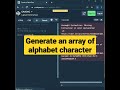 generate an array of alphabet character | javascript tutorial #shorts #html #javascript